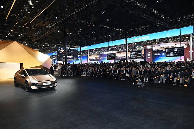 24일(현지시간) 중국 베이징 전국국제전람중심 순의관에서 2026 베이징 국제 모터쇼 현대차 언론 공개 행사가 열리고 있다. /현대차 제공.