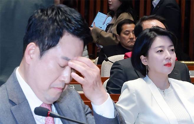 국민의힘 장동혁 대표(왼쪽)와 배현진 의원. 연합뉴스