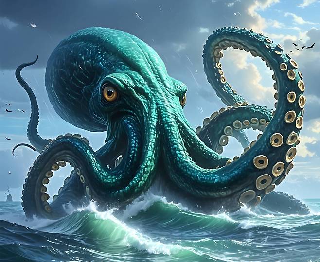 거대 문어 상상도. 픽사베이