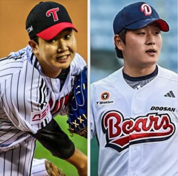 유영찬과 김택연(사진=LG, 두산)