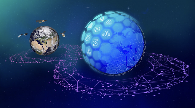 디지털 트윈 지구 프로젝트는 지구의 복제본을 만들어 시뮬레이션하는 지구 행성 인공지능(Planetary AI)의 핵심 개념을 가장 잘 보여준다. 이미지 출처: 유럽 우주국(ESA)