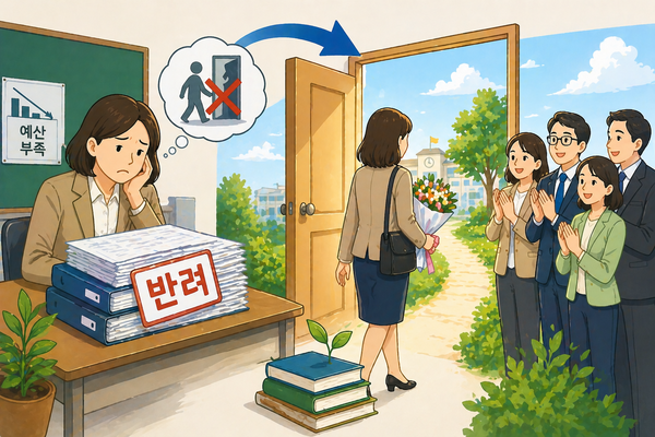 인천 교사 명예퇴직 수당 확대 관련 AI 제작 일러스트
