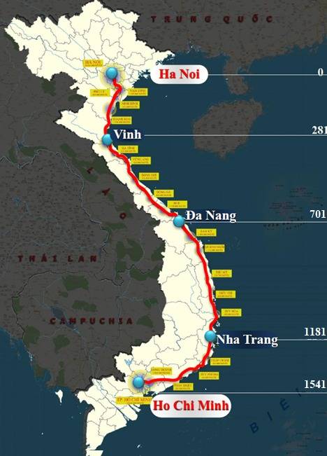 베트남 북남고속철도 노선도.(국가철도공단 제공)뉴스1ⓒ news1