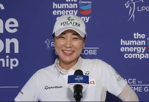 2026년 미국여자프로골프(LPGA) 투어 메이저 대회 셰브론 챔피언십에 출전한 윤이나 프로가 2라운드 경기 후 인터뷰하는 모습이다. 사진출처=LPGA가 제공한 인터뷰 영상 화면 켑처 (사진을 무단으로 사용하지 마십시오.)