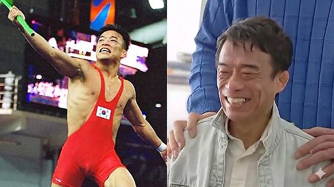 금메달 뒤에 숨겨졌던 반평생의 침묵이 깨지는 순간, 투사(鬪士)의 얼굴에 낯선 생기가 돌기 시작했다.&nbsp;연합뉴스·TV조선 ‘조선의 사랑꾼’ 화면 캡처