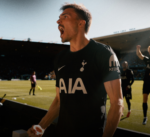 토트넘 홋스퍼의 주앙 팔리냐가 울버햄튼 원더러스를 상대로 득점 후 기뻐하고 있다. 토트넘 홋스퍼 공식 SNS 캡처