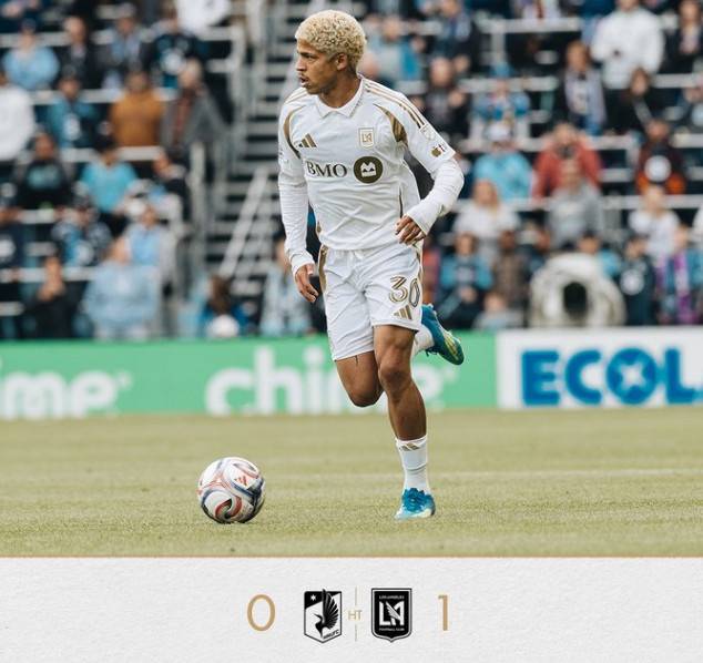 LAFC는 26일(한국시간)미국 미네소타주 세인트폴의 알리안츠 필드에서 열린 미네소타 유나이티드와의 2026 MLS 10라운드 원정에서 1-0으로 신승했다. 사진은 결승골을 넣은 다비스 마르티네스. /사진=LA FC 공식 SNS 갈무리