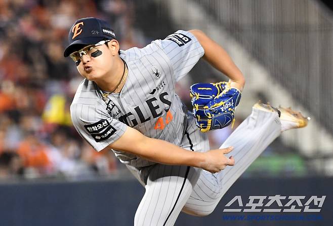 23일 잠실구장에서 열린 LG와 한화의 경기. 한화 김서현이 역투하고 있다. 잠실=박재만 기자 pjm@sportschosun.com/2026.04.23/