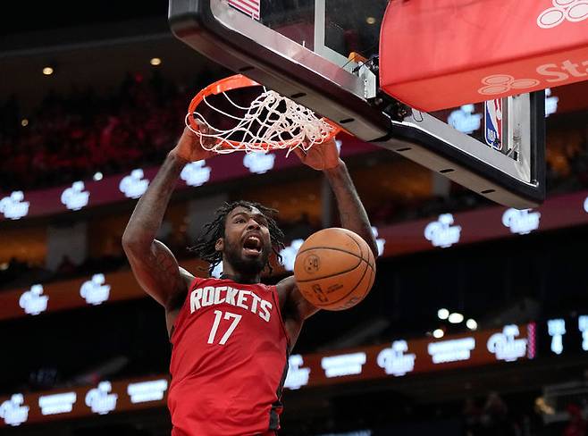 [휴스턴=AP/뉴시스] 미국프로농구(NBA) 휴스턴 로키츠의 타리 이슨. 2026.04.26.