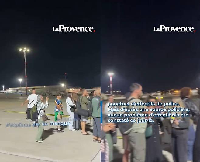 비행기의 이륙을 막으려고 활주로에 난입한 승객들 [틱톡 @laprovence_ 캡처]