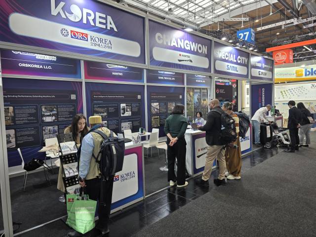 독일 하노버에서 개최된 하노버 산업박람회에서 ‘창원 공동관’이 운영되고 있다./창원시/