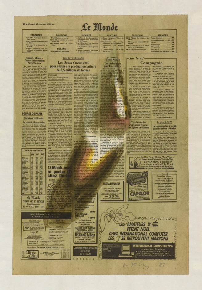 물방울, Waterdrops,&nbsp; &nbsp;신문지에 아크릴릭, Acrylic on newspaper,&nbsp; &nbsp;49.5x33.7cm,&nbsp; &nbsp;1987 / 사진=제주도립미술관