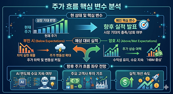SK하이닉스 주가 흐름 핵심 변수 분석.(AI 기반 편집 이미지)