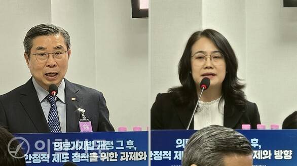 김영민 의료기기산업협회 회장(왼쪽)과 권지연 동국대 교수