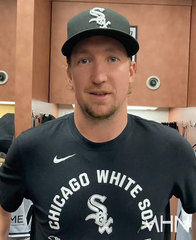 ('마산 아재'로 유명한 시카고 화이트삭스 투수 에릭 페디가 지난 24일 미국 애리조나주 피닉스에 위치한 체이스필드에서 MHN과 인터뷰를 하고 있다)