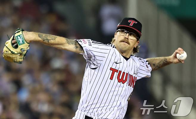 LG 트윈스 아시아쿼터 투수 라클란 웰스. 2026.4.15 ⓒ 뉴스1 최지환 기자