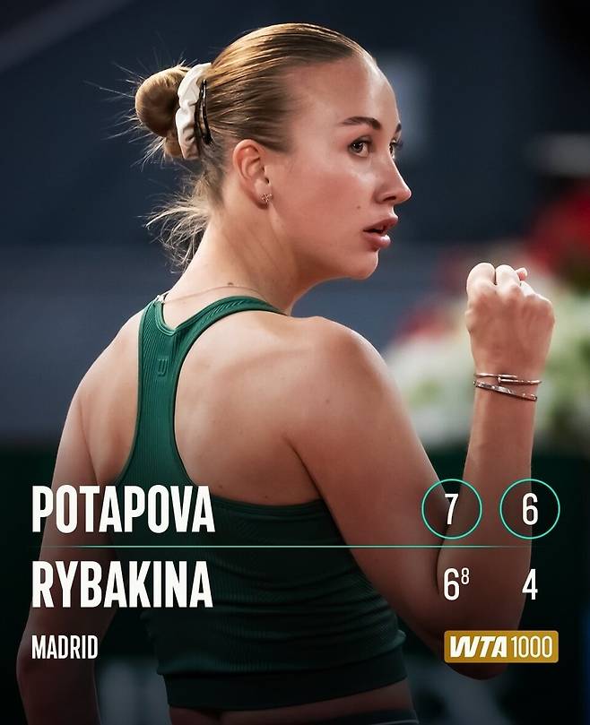 리바키나를 무너뜨린 포타포바. WTA 투어