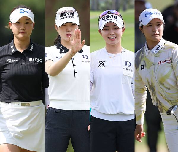 2026년 한국여자프로골프(KLPGA) 투어 신설 대회인&nbsp;제1회 DB 위민스 챔피언십에 출전하는 김민솔,&nbsp;김민선7, 임진영, 고지원 프로.&nbsp;사진제공=KLPGA (사진을 무단으로 사용하지 마십시오.)