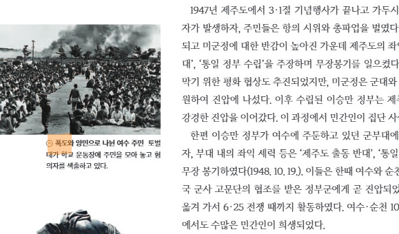 10·19 여순 사건 사진 설명 중