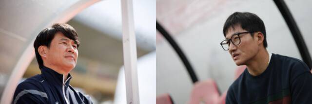 수원FC와 수원 삼성이 5월3일 수원종합운동장서 K리그2 10라운드 맞대결을 앞둔 가운데, 양 팀의 수장인 박건하 감독(왼쪽·수원FC), 이정효 감독(수원 삼성). 한국프로축구연맹 제공