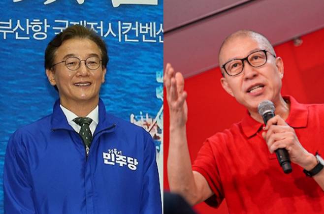 부산시장 후보인 더불어민주당 전재수 의원과 국민의힘 박형준 시장. 각 캠프 제공 부산시장 후보인 더불어민주당 전재수 의원과 국민의힘 박형준 시장.  각 캠프 제공