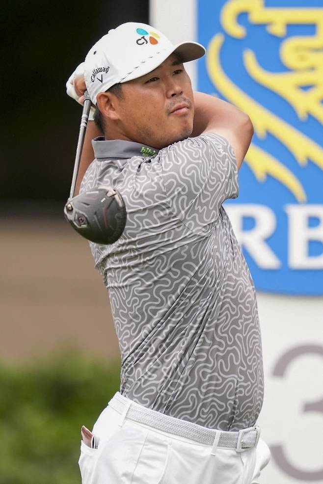 김시우의 티샷 모습.