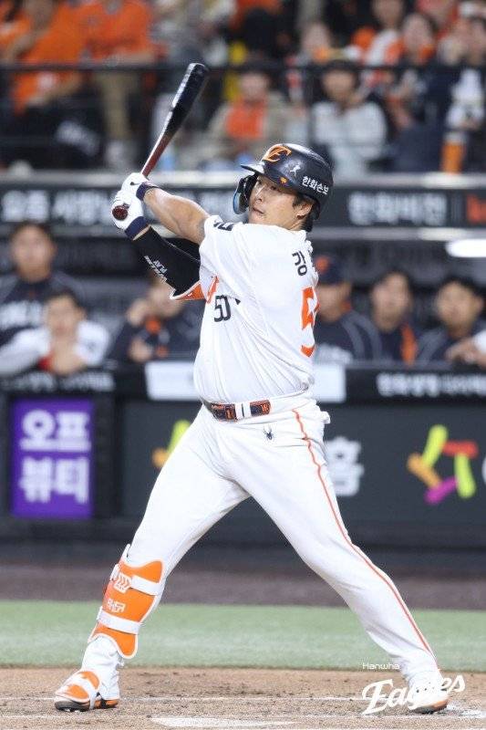 한화 강백호는 2026 KBO리그를 뛰고 있는 타자들 가운데 가장 먼저 30타점 고지를 점령했다. 2년 전 매우 빠른 타점 페이스를 보였던 2024시즌보다 더 빠르게 개인 타점 기록을 적립해 가고 있다. 사진제공｜한화 이글스