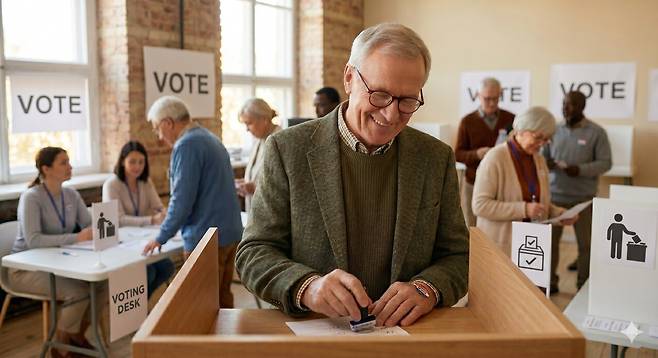 투표권을 행사한 고령층은 장기적으로 사망 위험이 낮아졌다는 연구 결과가 발표됐다｜출처: Gemini 생성
