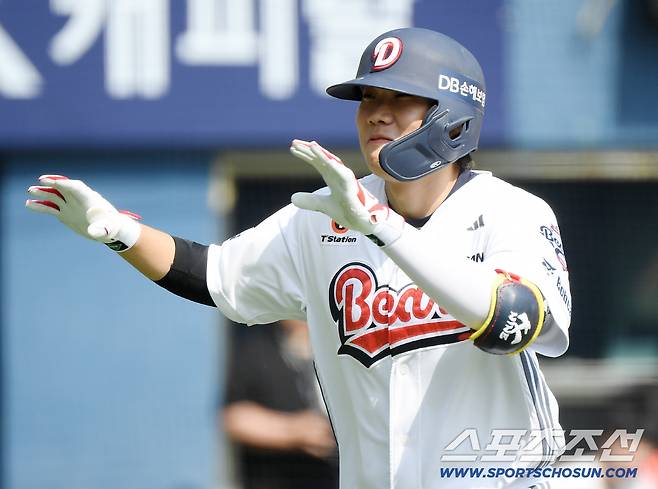 19일 서울 잠실구장에서 열린 KIA-두산전. 3회말 1사 박준순이 솔로포를 친 후 환호하고 있다. 잠실=정재근 기자 cjg@sportschosun.com/2026.4.19/