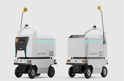 필드로의 실내외 배송로봇 모습