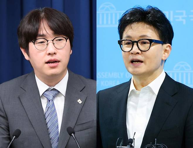 하정우(왼쪽 사진) 전 청와대 AI미래기획수석과 한동훈 전 국민의힘 대표. 뉴스1
