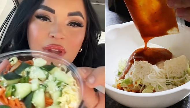 ‘비빔국수’ 제품 후기 동영상 [유튜브 캡처]