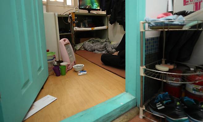 서울 시내 한 고시원 내부 모습. 연합뉴스
