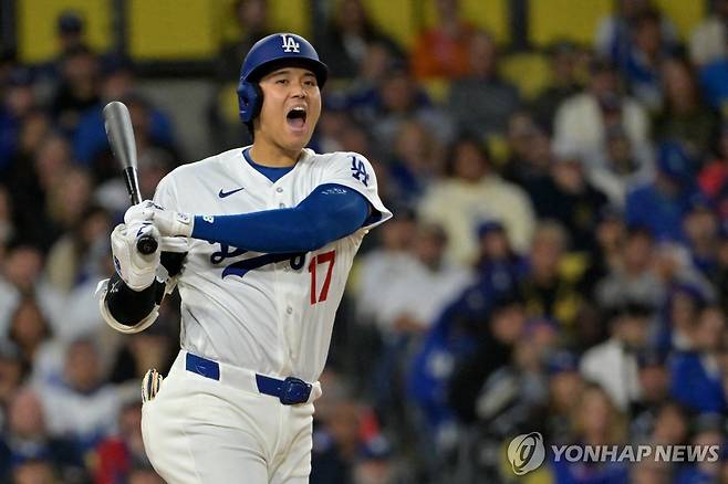 파울을 치고 아쉬워하는 오타니  [Mandatory Credit: Jayne Kamin-Oncea-Imagn Images=연합뉴스 자료사진]