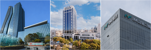 (왼쪽부터) BNK금융, JB금융, iM금융 본사 전경. [사진=각 사]