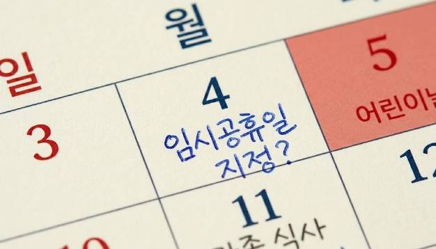 5월 4일 임시공휴일(대체공휴일) 지정 불발, AI 이미지