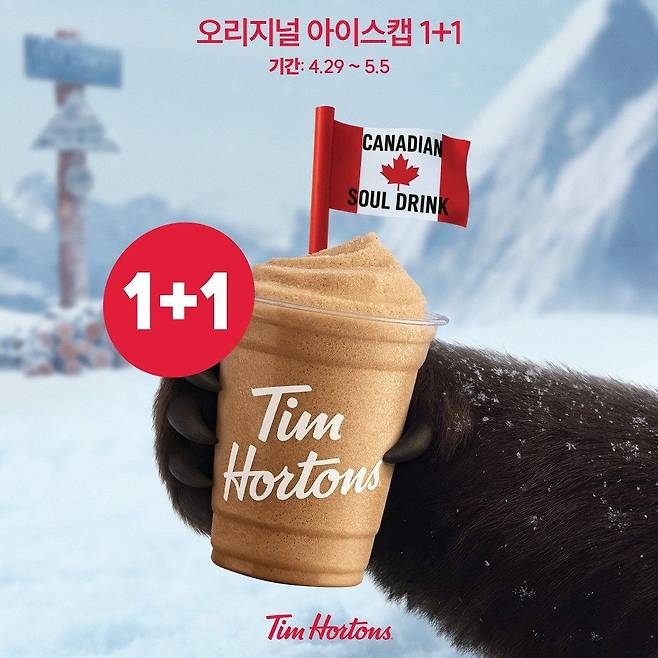 팀홀튼이 ‘아이스캡 위크’를 열고 오리지널 아이스캡 1+1 프로모션을 진행한다. 사진 팀홀튼