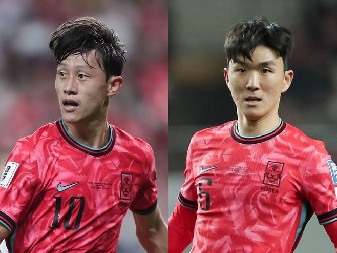 이재성(왼쪽)과 황인범은 각각 발가락, 발목 인대 부상에서 많이 회복돼 러닝을 시작한 것으로 알려졌다. 그라운드 훈련이 머지 않았다는 신호다. 사진제공｜대한축구협회