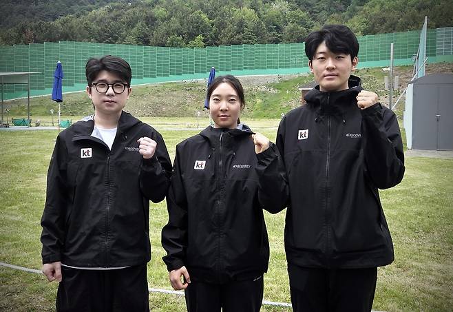 AG 대표로 선발된 KT 사격단 박하준, 장국희, 정승우(왼쪽부터) [KT 사격단 제공. 재판매 및 DB 금지]