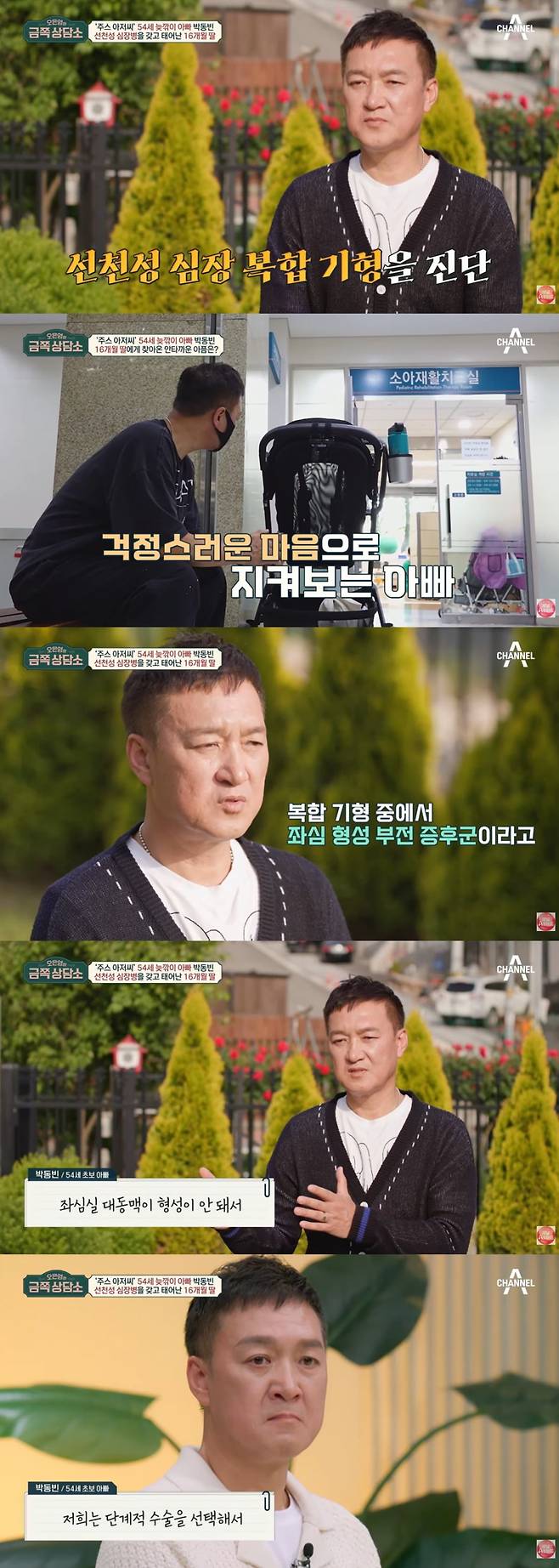 배우 박동빈이 딸이 선천성 심장병이 있다고 고백했다. / 사진=채널A '금쪽 상담소' 영상 캡처