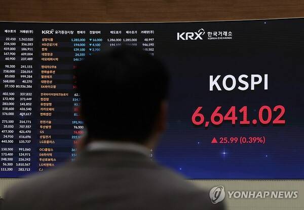 28일 여의도 한국거래소에 코스피 종가가 표시돼 있다. [출처=연합뉴스]