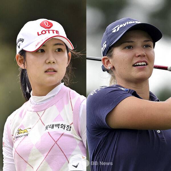 2026년 미국여자프로골프(LPGA) 투어 리비에라 마야 오픈에 출전한 루키 황유민 프로와 멜라니 그린(미국). 사진제공=ⓒAFPBBNews = News1 (사진을 무단으로 사용하지 마십시오.)
