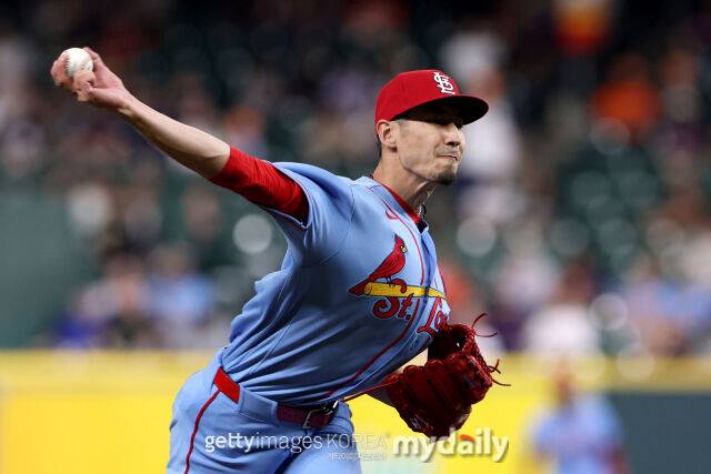 세인트루이스 카디널스 라이언 오브라이언이 투구를 하고 있다./게티이미지코리아