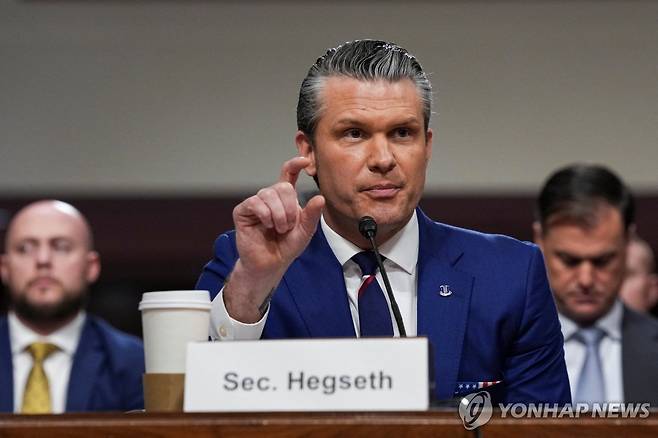 피트 헤그세스 미국 국방부 장관 [워싱턴 로이터=연합뉴스. 재판매 및 DB 금지]