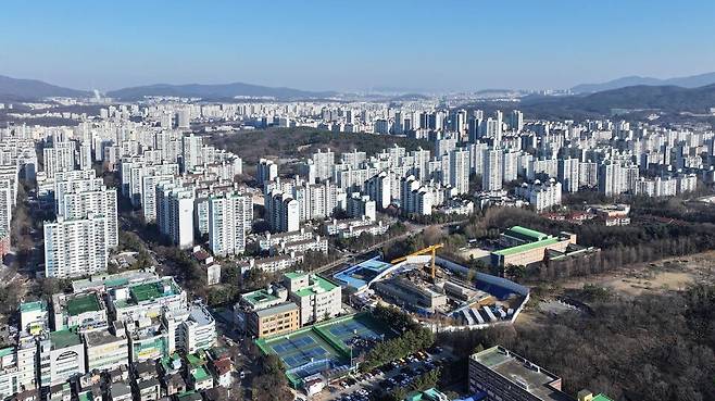 ▲ 드론으로 찍은 성남시 분당구 노후계획도시 전경. /사진제공=성남시
