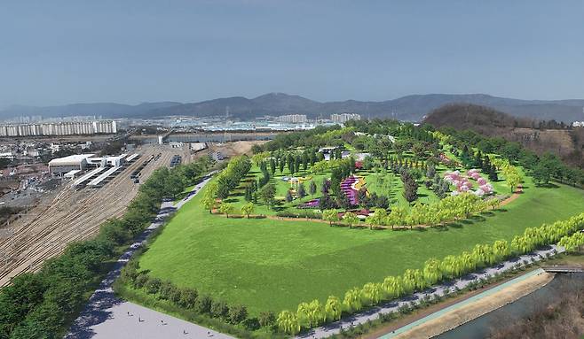 울산 여천매립장 위에 들어서는 파크골프장 조감도. 사진 울산시