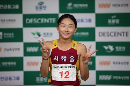 여자 중등부 100ｍ 한국 기록 세운 왕서윤. / 사진=연합뉴스
