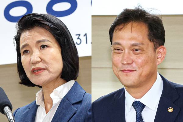 ▲ 왼쪽부터 이진숙 전 방통위원장, 김태규 전 방통위 부위원장. ⓒ연합뉴스