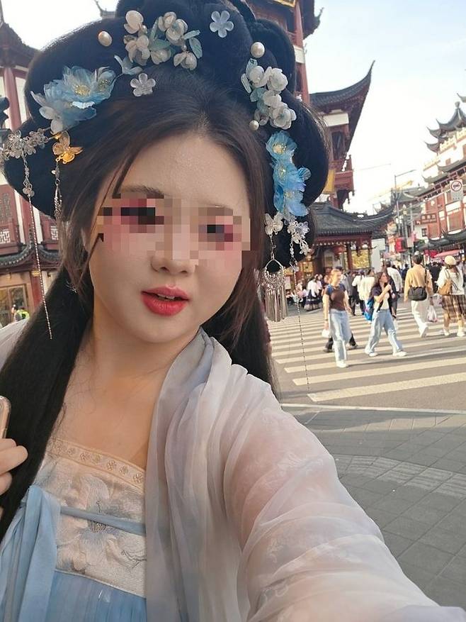 중국 상하이에서 왕홍 체험을 진행하고 있는 모습. ⓒ데일리안 남가희 기자