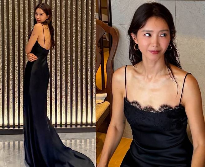 채정안이 드레스 입은 모습을 공개했다. 사진=채정안 인스타그램